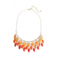 Ombre Orange Laurel Cascade Bib Necklace